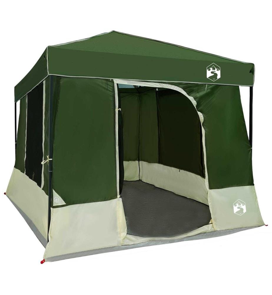 Camping-Zelt-Set mit Dach 2 pcs Grün Taffeta und Stoff