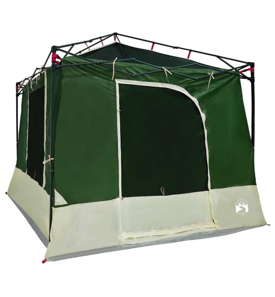 Camping-Zelt-Set mit Dach 2 pcs Grün Taffeta und Stoff
