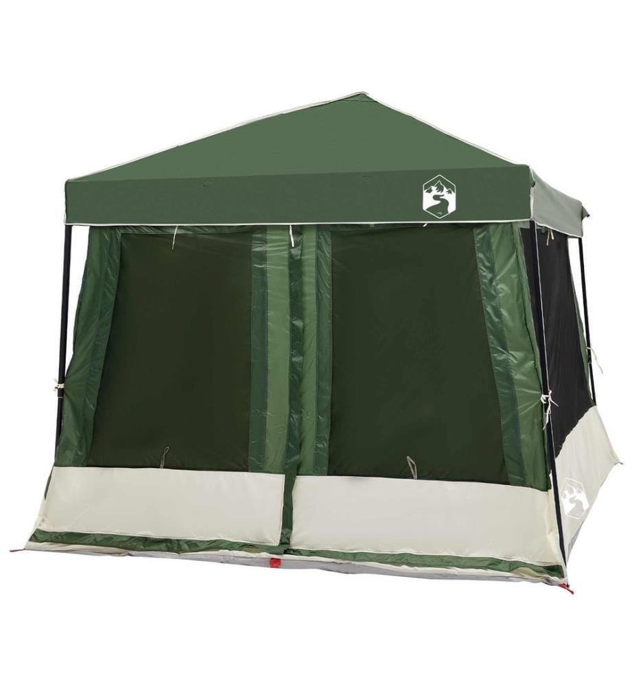 Ensemble de Tentes de Camping 2 pcs Vert Taffetas et Tissu