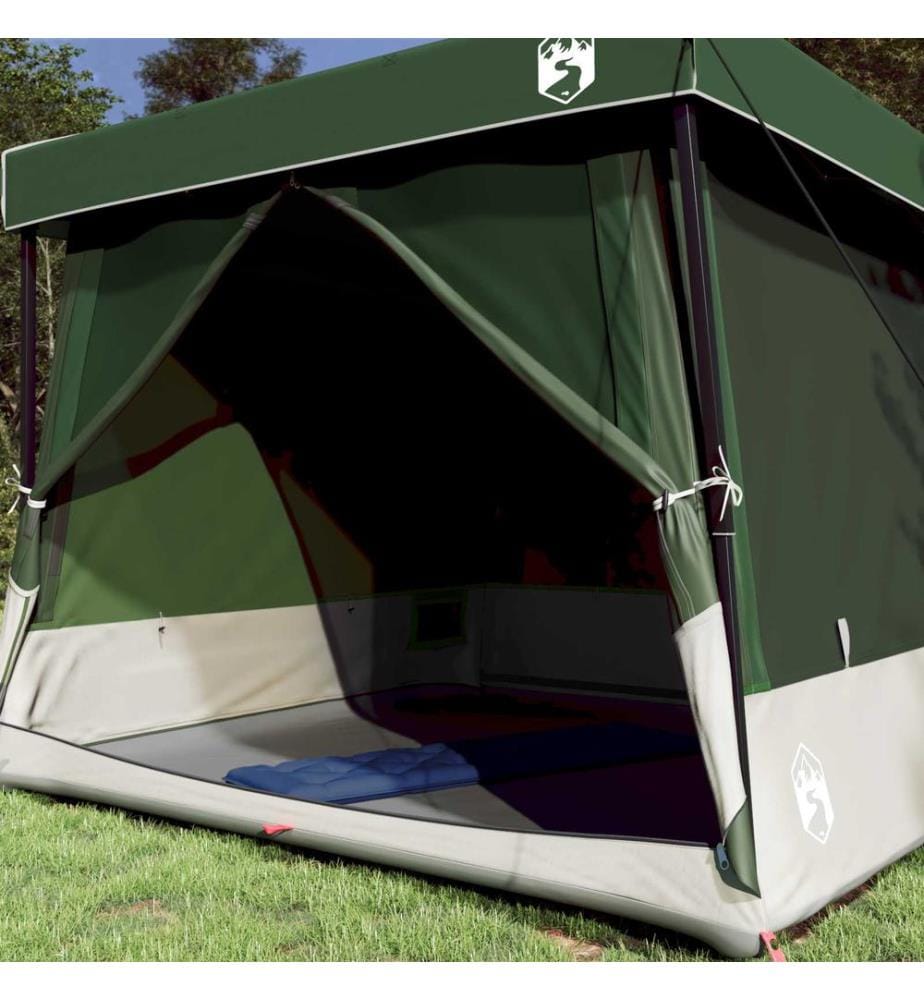 Ensemble de Tentes de Camping 2 pcs Vert Taffetas et Tissu
