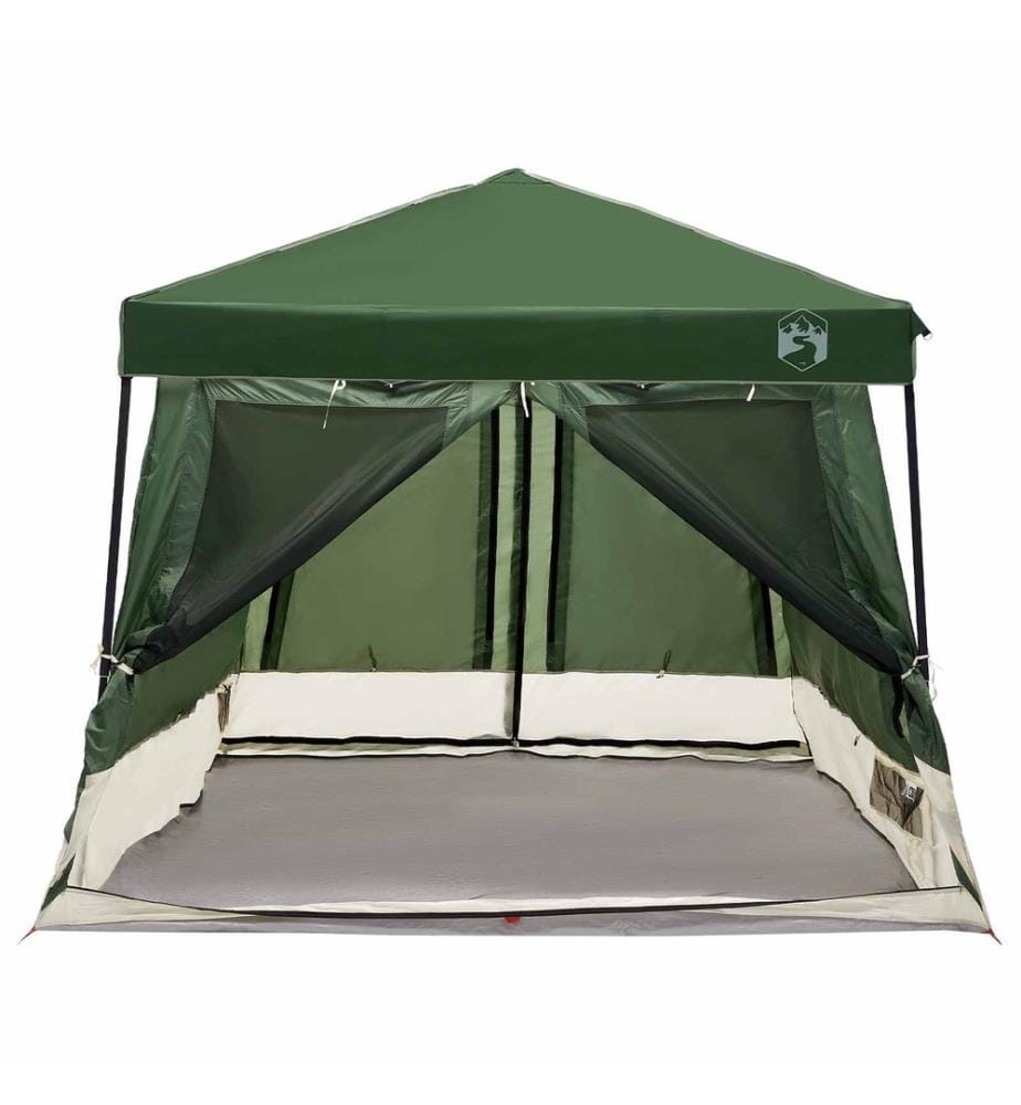 Ensemble de Tentes de Camping 2 pcs Vert Taffetas et Tissu