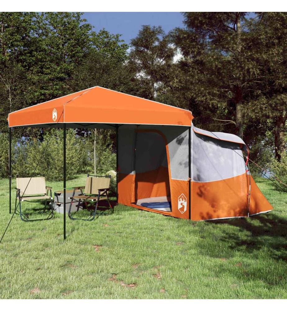 Camping-Zelt-Set mit Dach 2 pcs Orange Taffeta und Stoff
