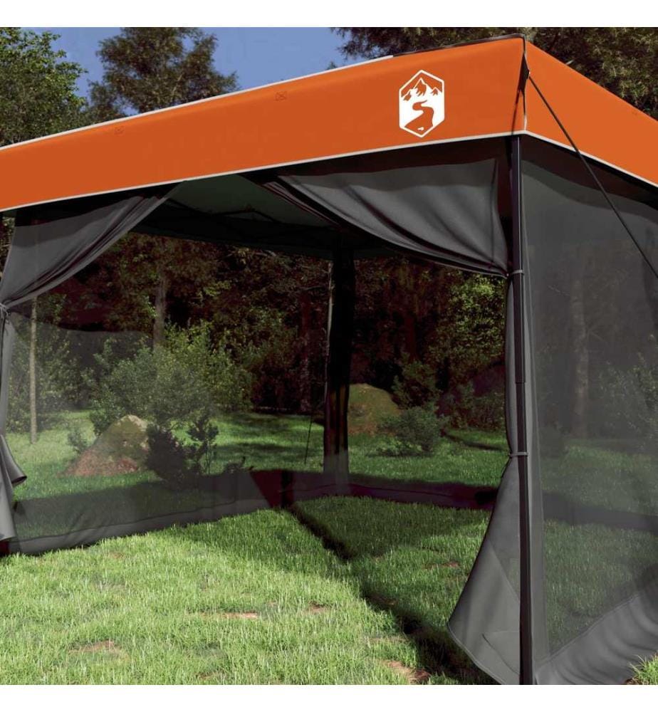 Camping-Zelt-Set 2 pcs Grau und Orange Taffeta und Stoff