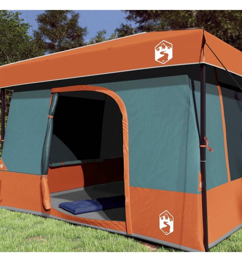 Camping-Zelt-Set 2 pcs Grau und Orange Taffeta und Stoff