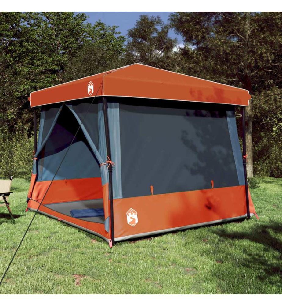 Camping-Zelt-Set 2 pcs Grau und Orange Taffeta und Stoff