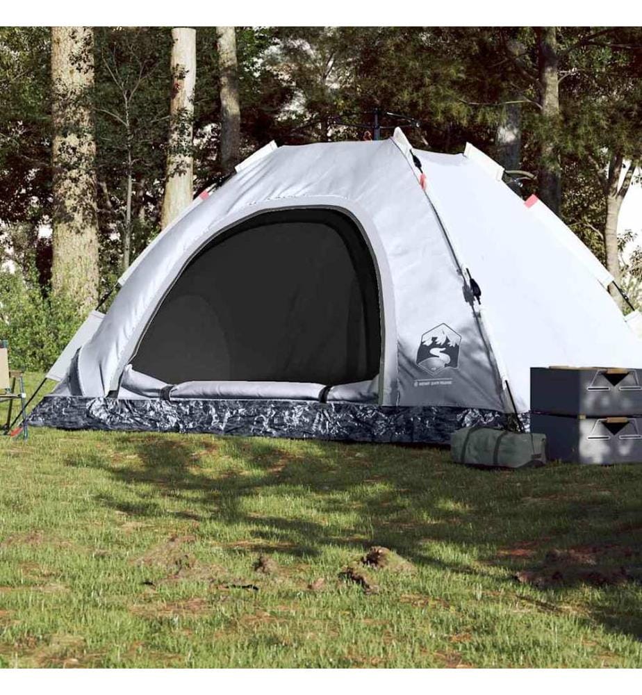 Campingzelt 5 Personen Weiss Verdunkelungsstoff Quick Release