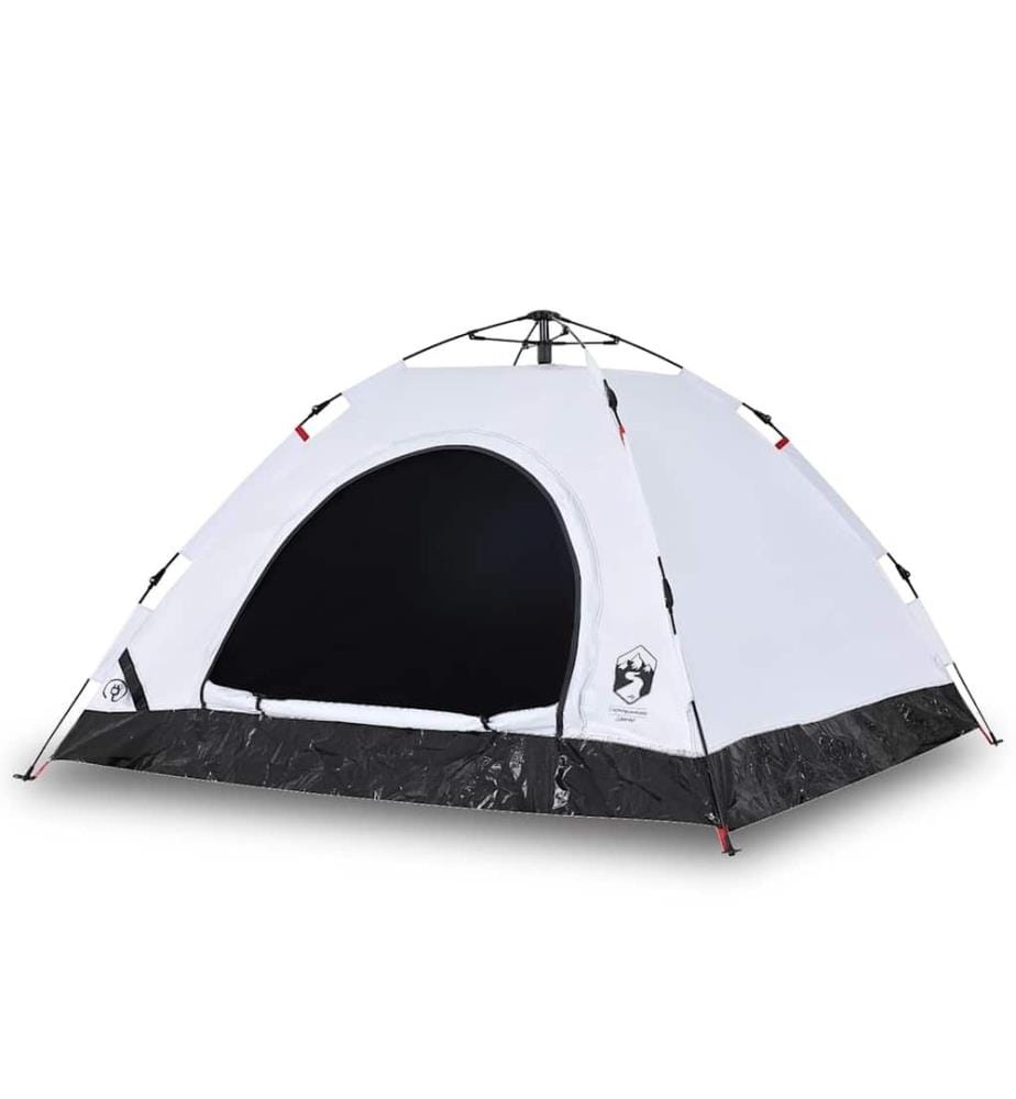 Campingzelt 5 Personen Weiss Verdunkelungsstoff Quick Release