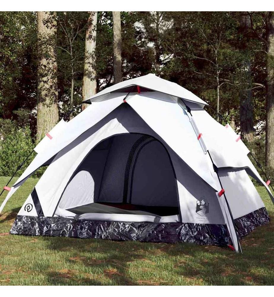 Kuppel-Campingzelt 4 Personen Weiss Verdunkelt Quick Release