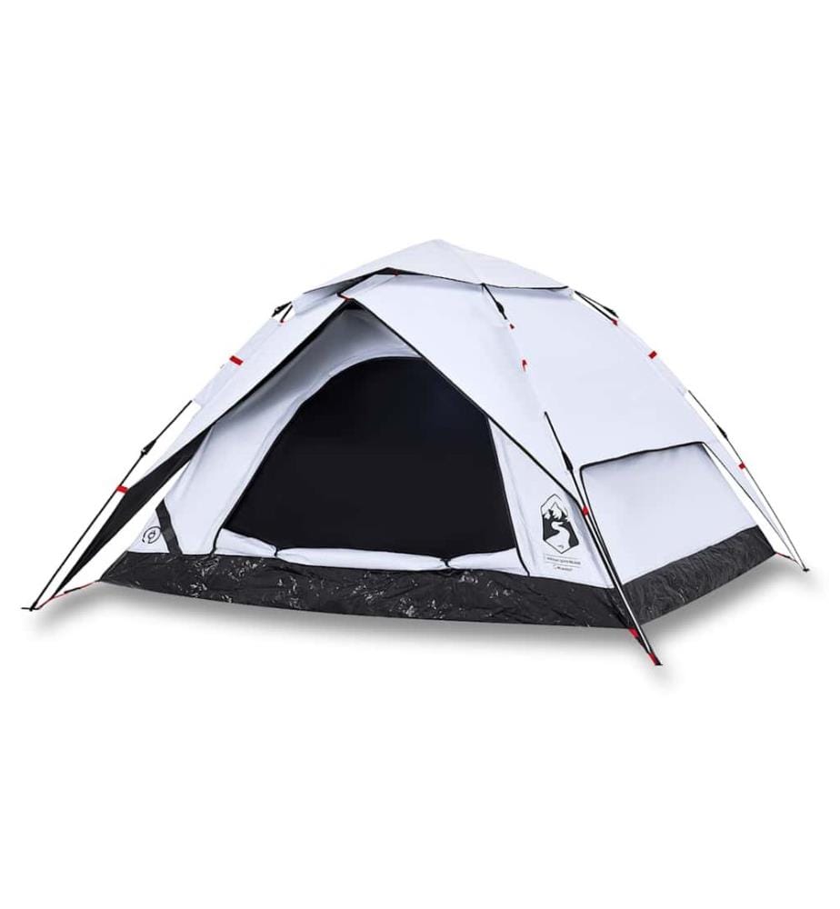 Kuppel-Campingzelt 4 Personen Weiss Verdunkelt Quick Release