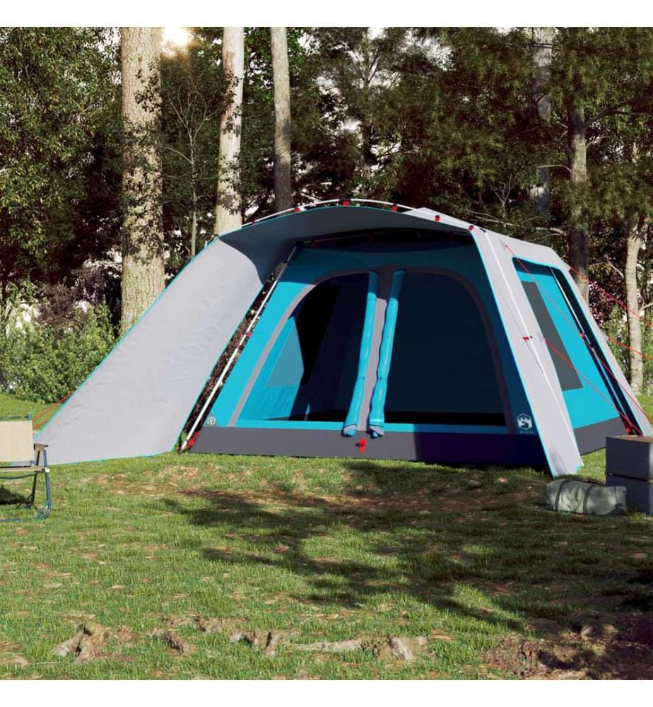 Familienzelt mit Vorzelt 9 Personen Blau Quick Release