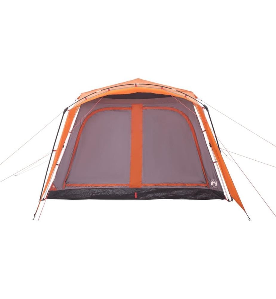 Familienzelt mit Vorzelt 9 Personen Grau Orange Quick Release