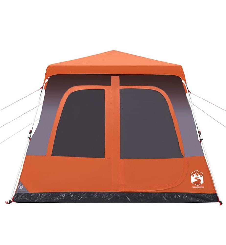 Tente familiale dôme 8 personnes gris orange libération rapide