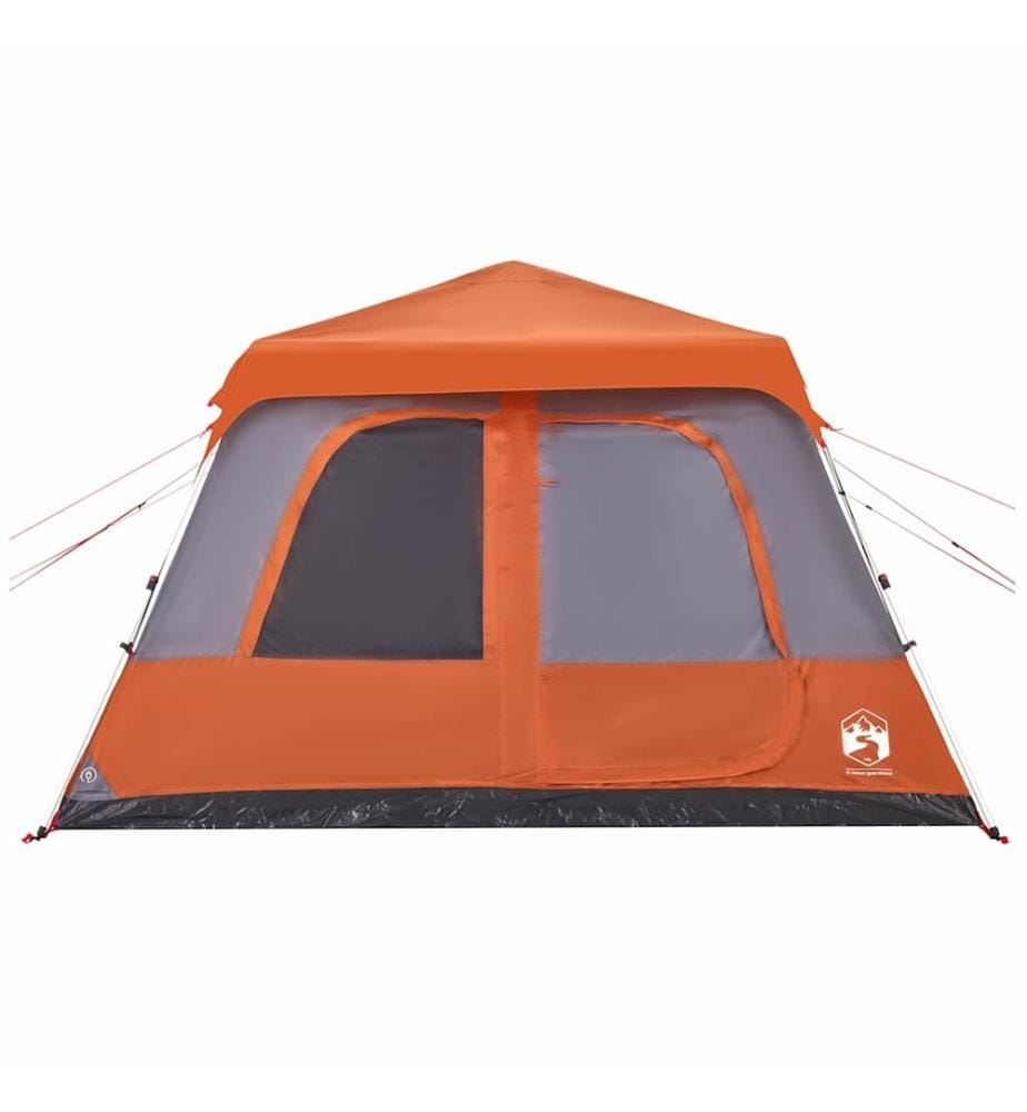 Kuppel-Familienzelt 10 Personen Grau und Orange Quick Release
