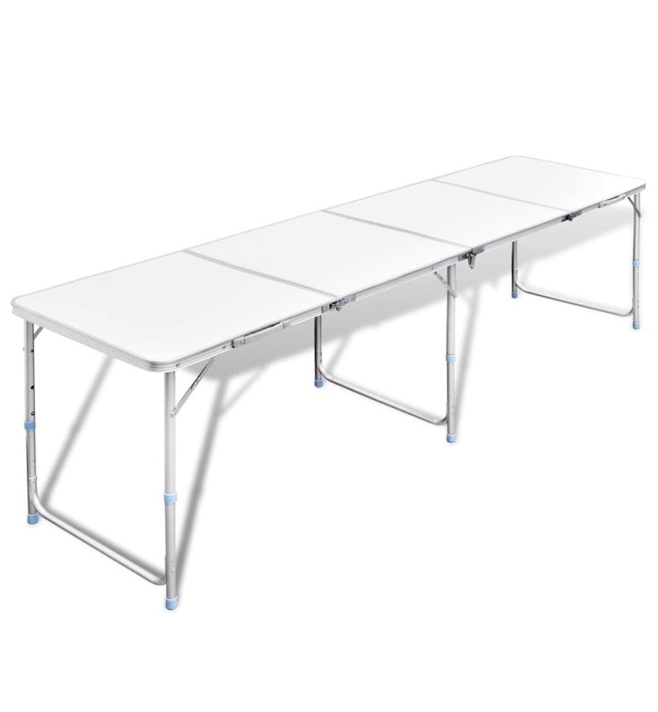 Campingtisch zusammenklappbar höhenverstellbar Aluminium 240 x 60 cm