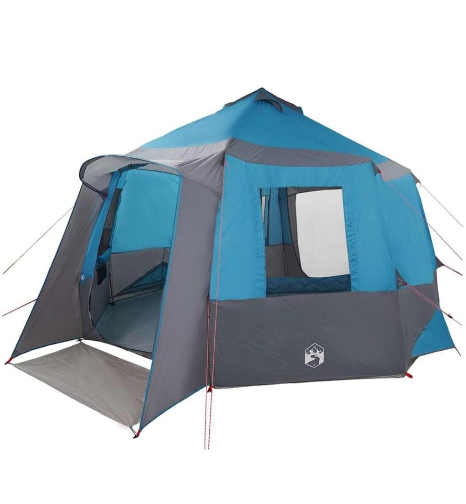 Kabine Zelt 12-Personen Blau und Grau 405 x 405 x 273 cm