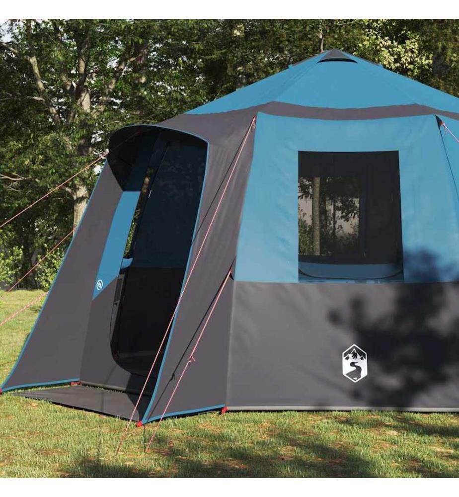 Kabine Zelt 12-Personen Blau und Grau 405 x 405 x 273 cm