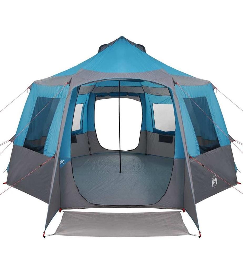 Kabine Zelt 12-Personen Blau und Grau 405 x 405 x 273 cm