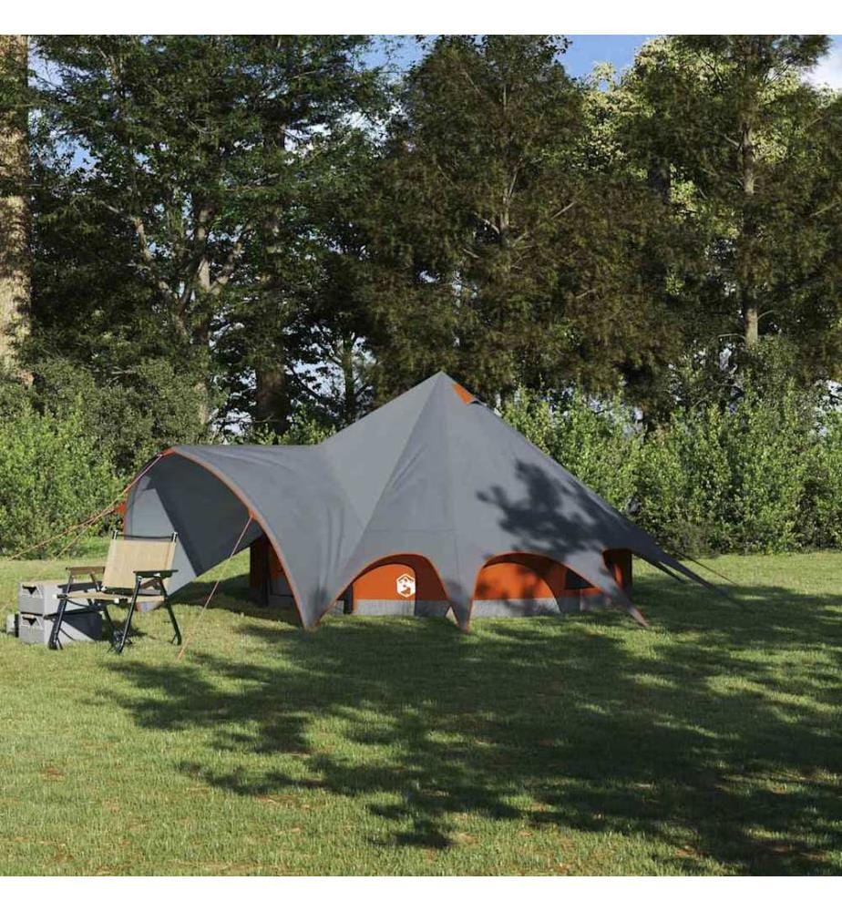 Tente Teepee 3 personnes Gris et orange 600 x 600 x 347 cm