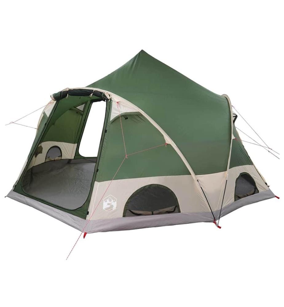 Tente en dôme 4 personnes avec toit Vert 505 x 450 x 248 cm