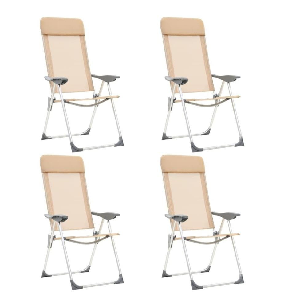 Klappbare Campingstühle 4 Stk. Aluminium Creme