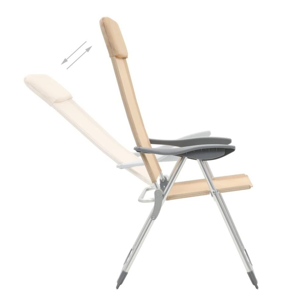 Klappbare Campingstühle 4 Stk. Aluminium Creme