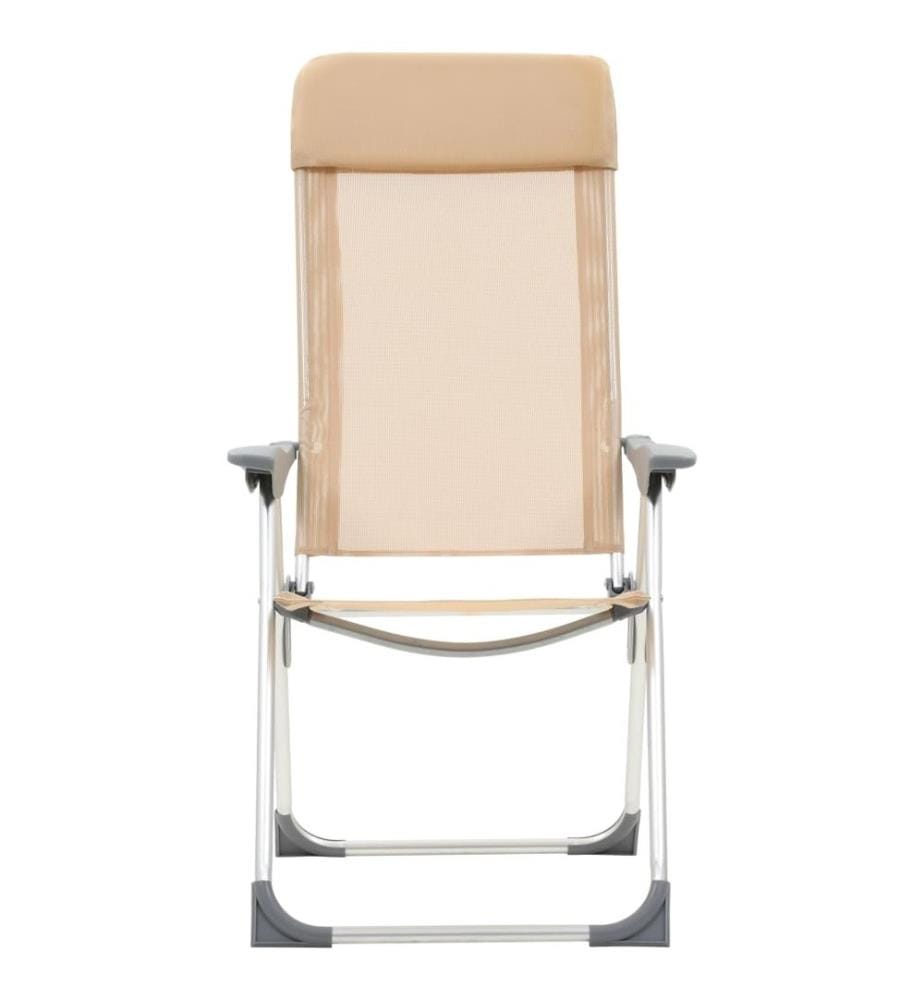 Klappbare Campingstühle 4 Stk. Aluminium Creme
