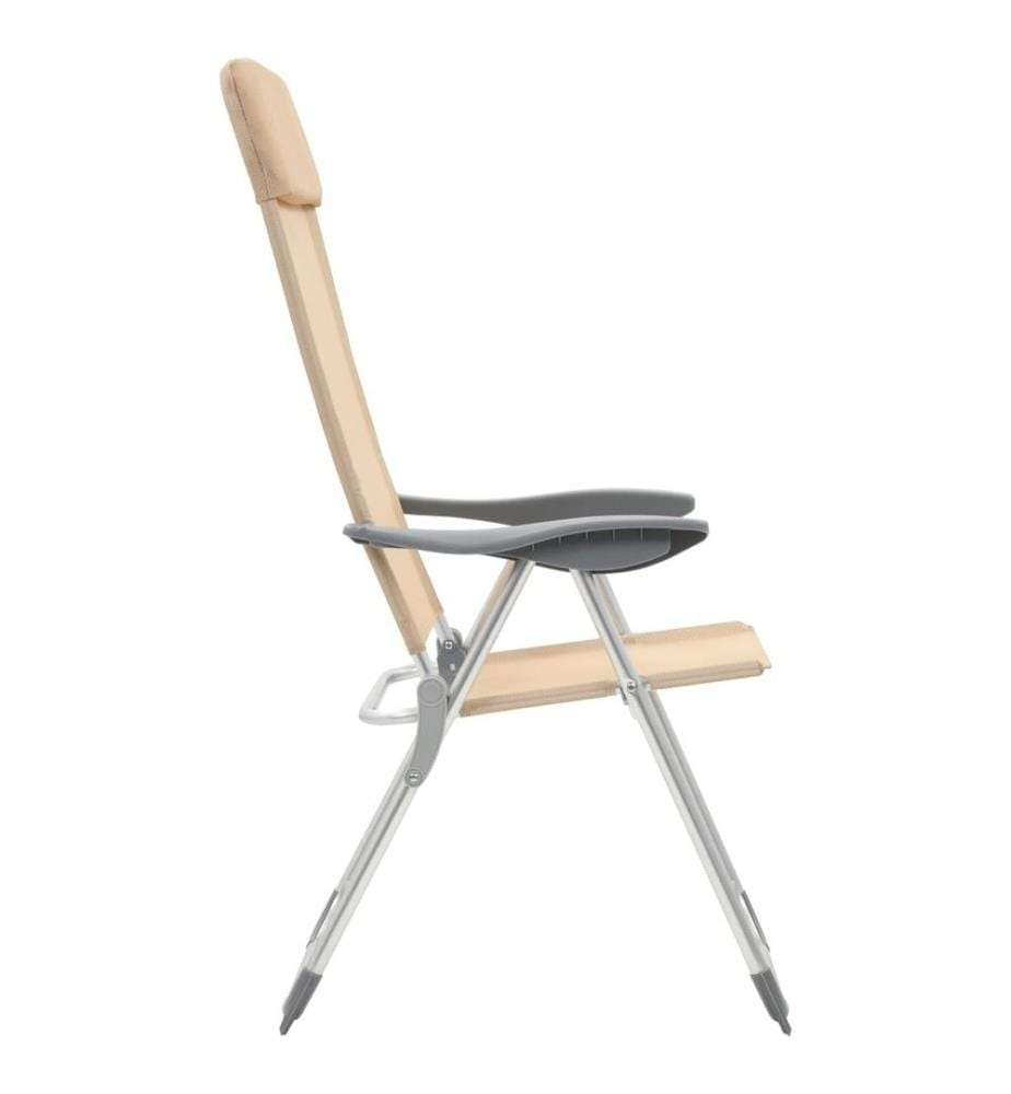 Klappbare Campingstühle 4 Stk. Aluminium Creme