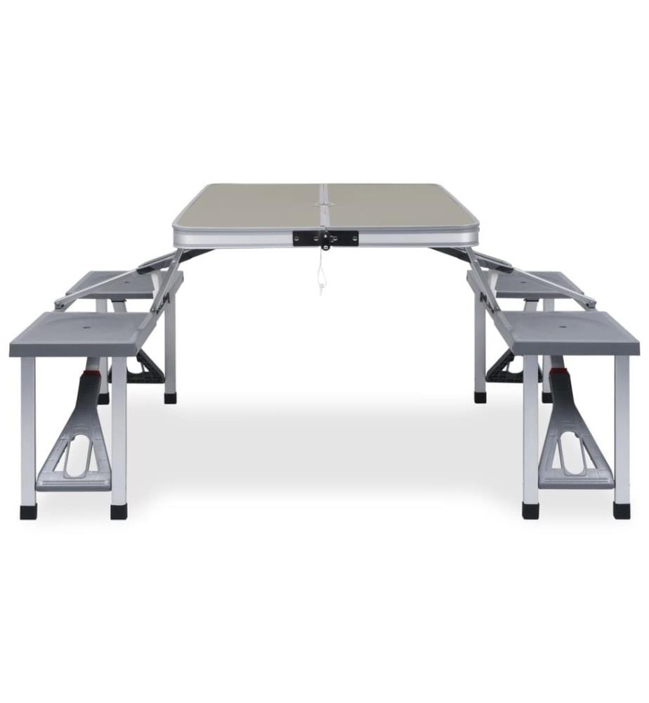 Klappbarer Campingtisch mit 4 Sitzen Stahl Aluminium