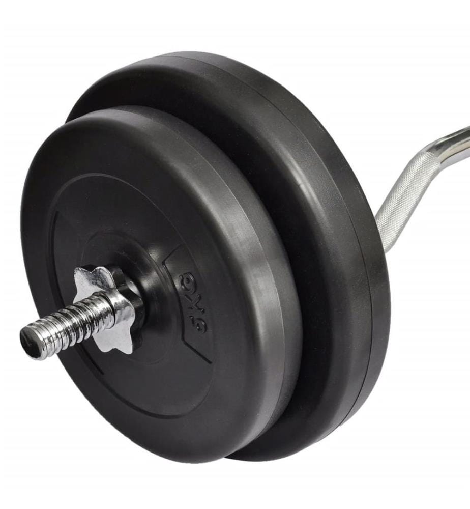 Langhantel Curlstange 30kg Set Hantel Scheiben