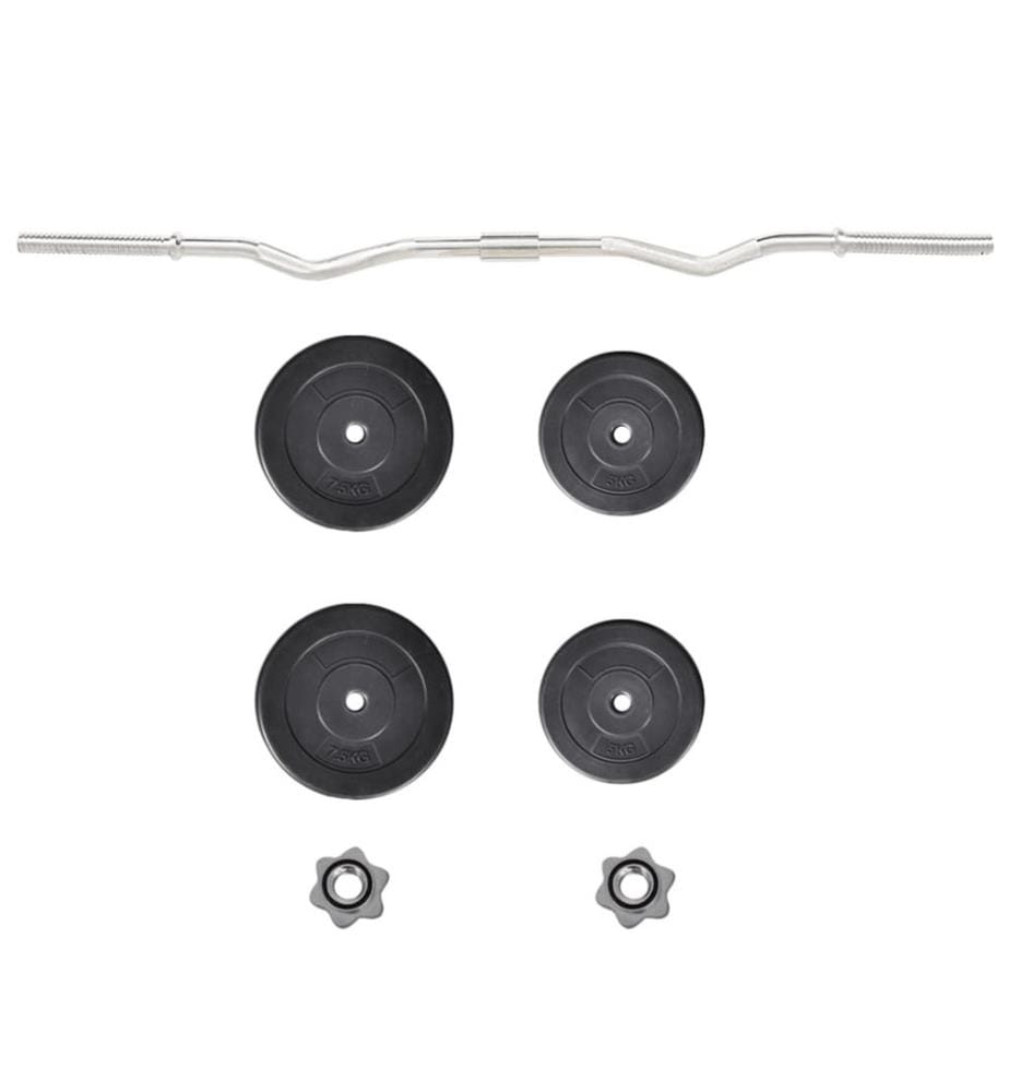 Langhantel Curlstange 30kg Set Hantel Scheiben