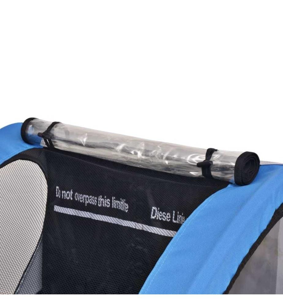 Fahrradanhänger Grau und Blau 30 kg