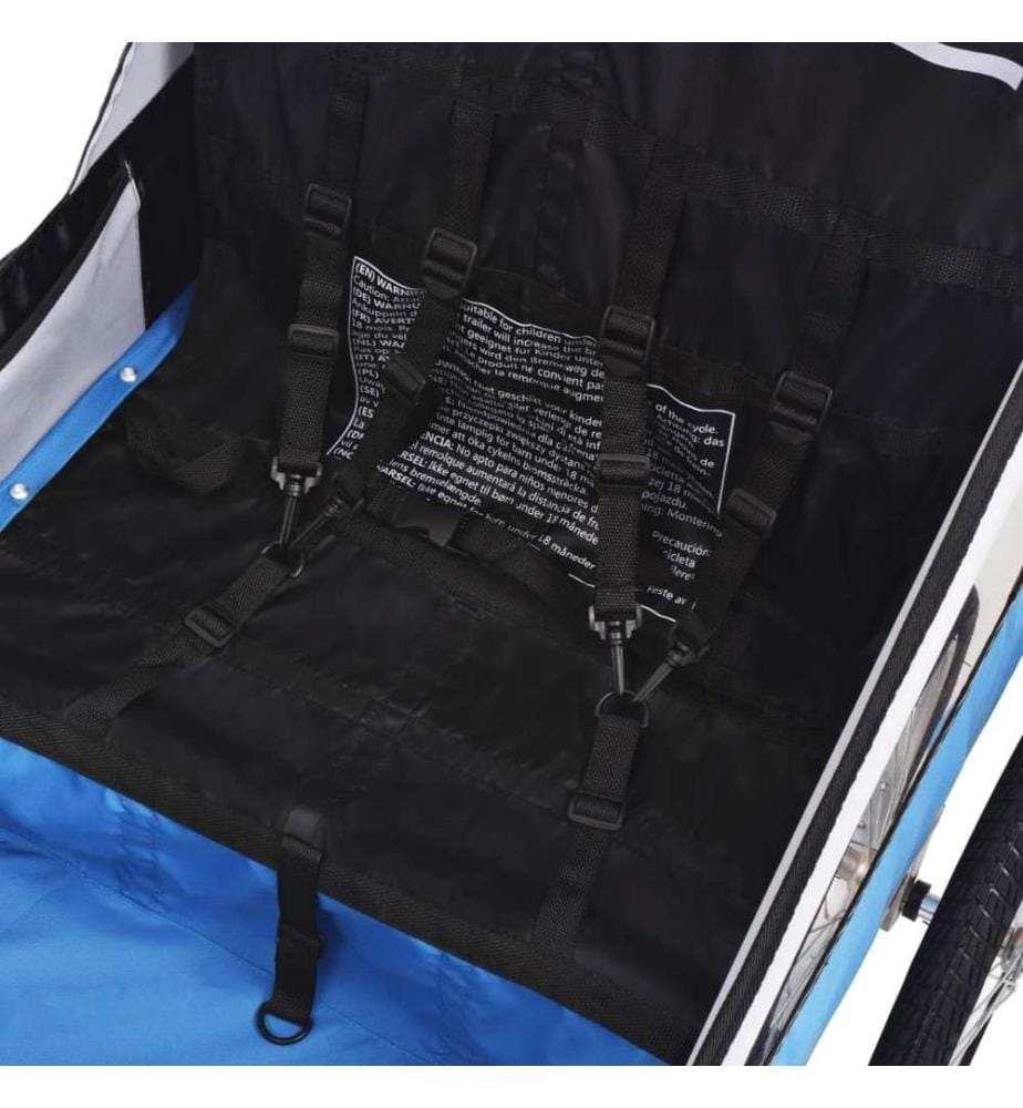 Fahrradanhänger Grau und Blau 30 kg
