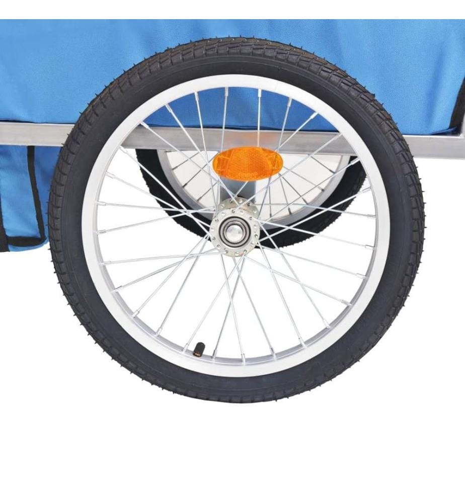 Fahrradanhänger Grau und Blau 30 kg