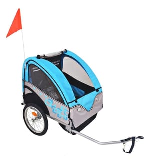 Fahrradanhänger Grau und Blau 30 kg