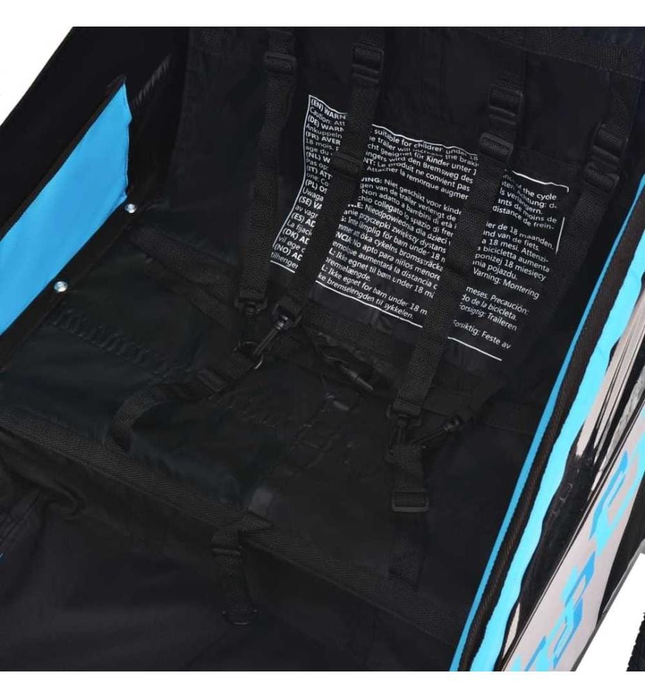 Fahrradanhänger Grau und Blau 30 kg