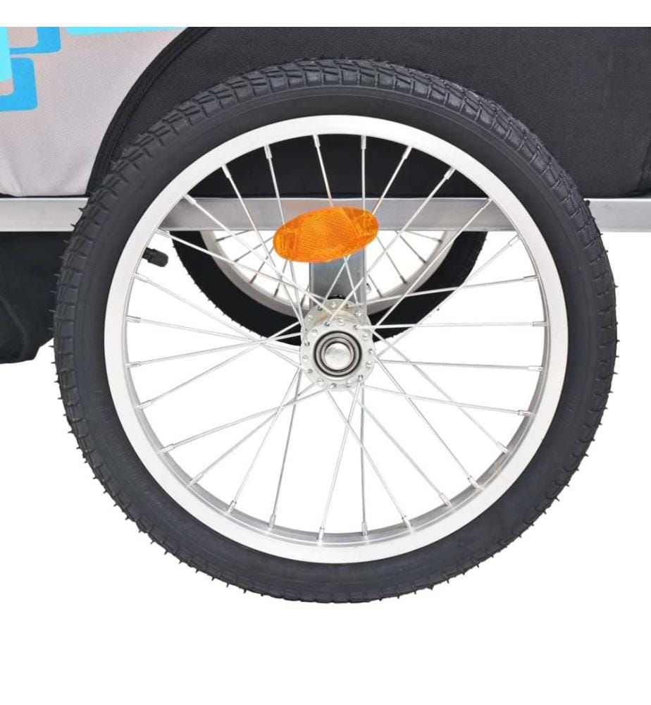 Fahrradanhänger Grau und Blau 30 kg