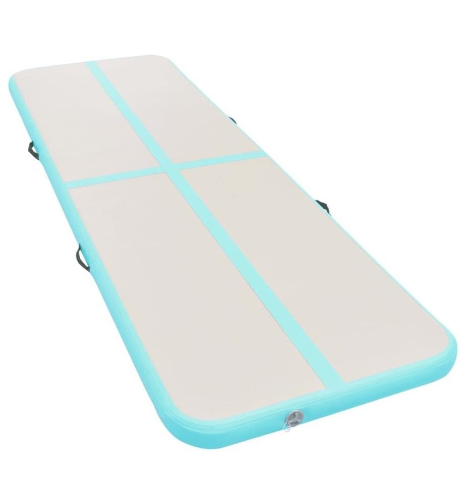 Aufblasbare Gymnastikmatte mit Pumpe 300x100x10 cm PVC Grün