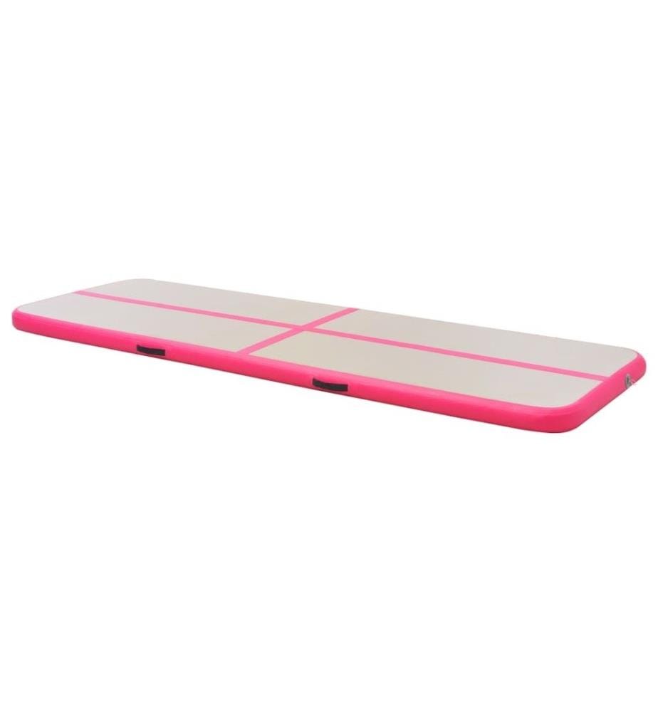 Aufblasbare Gymnastikmatte mit Pumpe 500x100x10 cm PVC Rosa