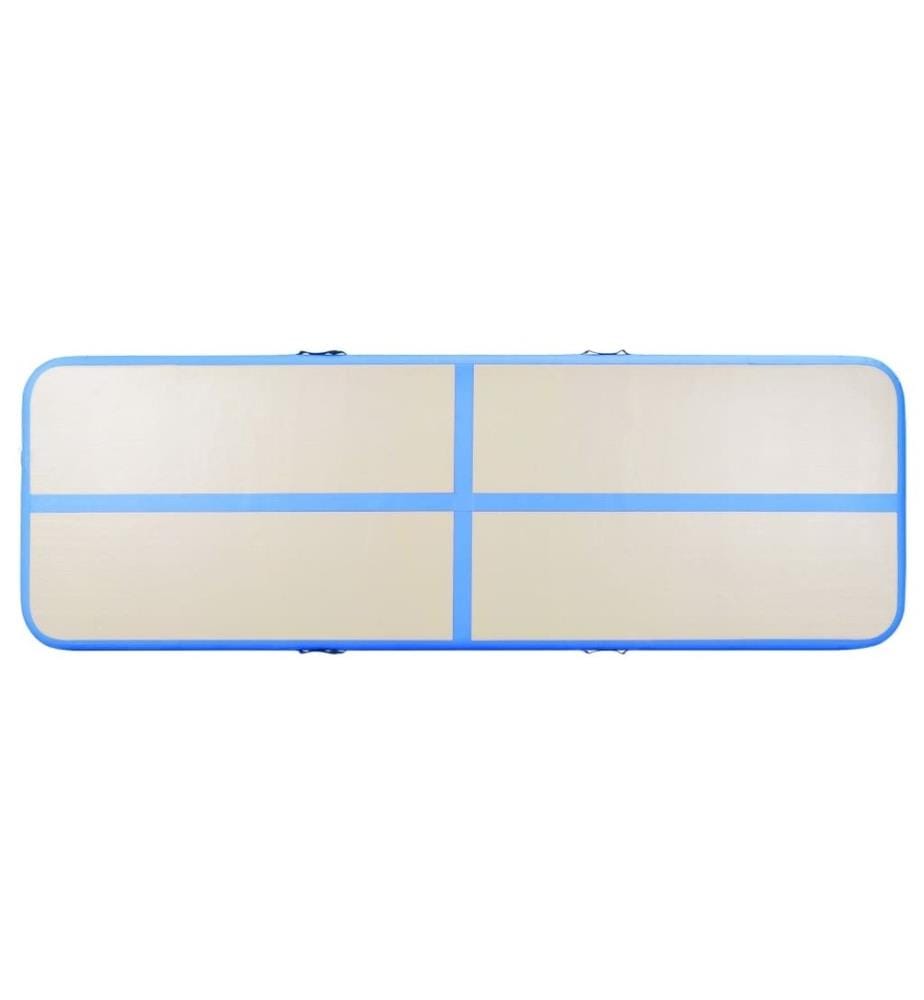 Tapis gonflable de gymnastique avec pompe 500x100x10cm PVC Bleu