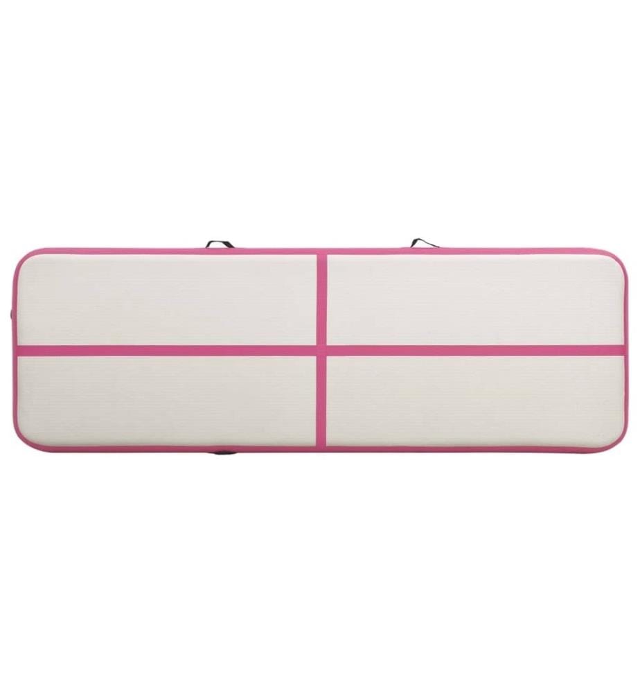 Aufblasbare Gymnastikmatte mit Pumpe 300x100x15 cm PVC Rosa