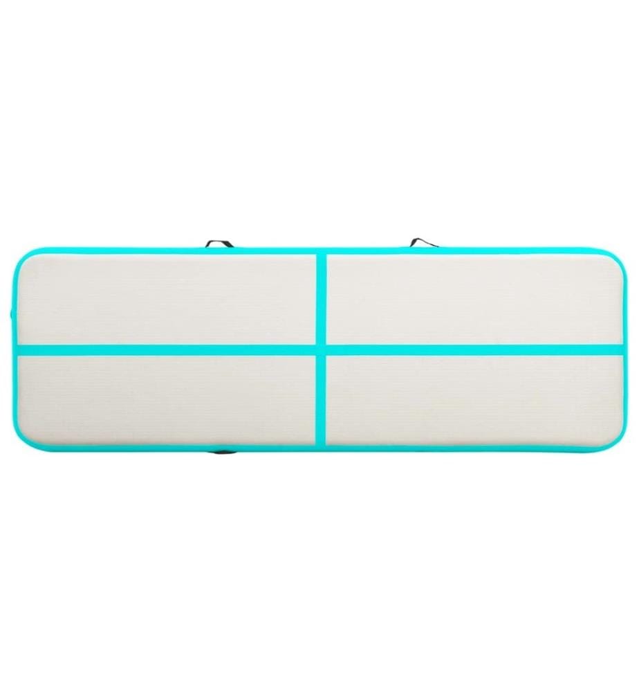 Aufblasbare Gymnastikmatte mit Pumpe 400x100x15 cm PVC Grün