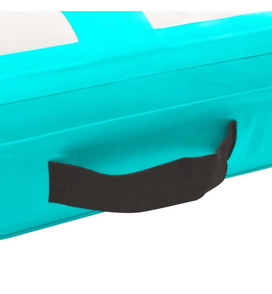 Aufblasbare Gymnastikmatte mit Pumpe 300x100x20 cm PVC Grün