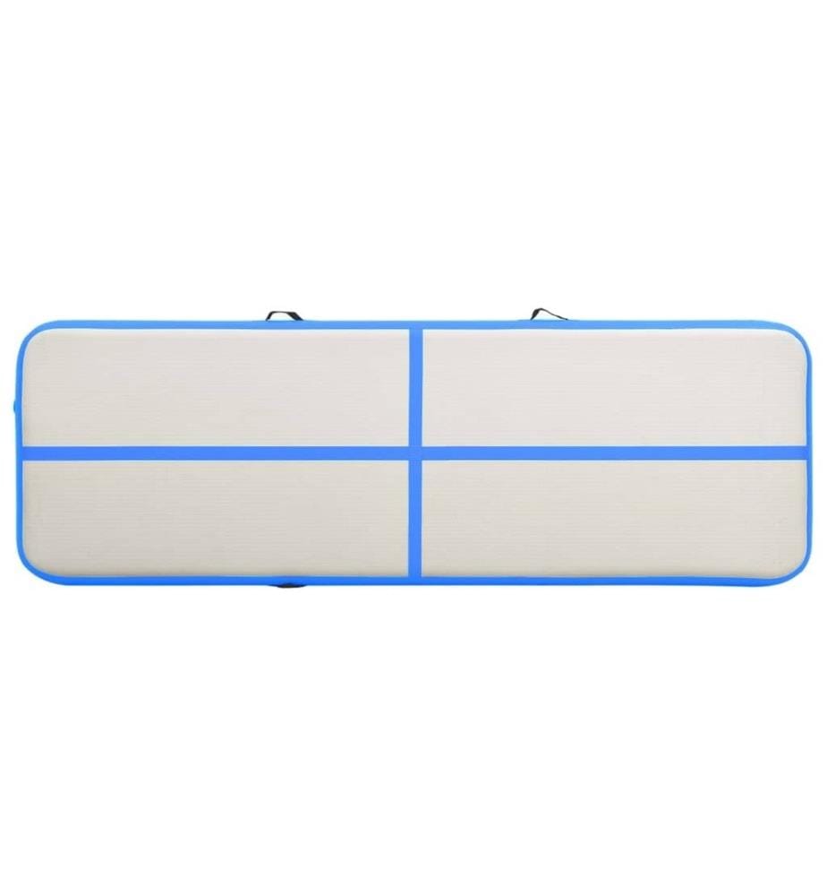 Tapis gonflable de gymnastique avec pompe 400x100x20cm PVC Bleu
