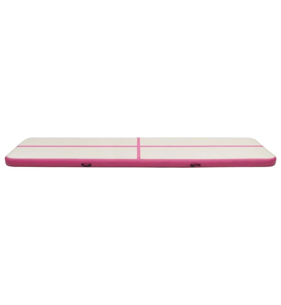 Aufblasbare Gymnastikmatte mit Pumpe 700x100x20 cm PVC Rosa