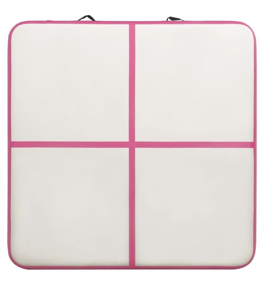 Aufblasbare Gymnastikmatte mit Pumpe 200x200x10 cm PVC Rosa