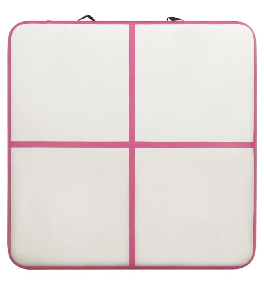 Aufblasbare Gymnastikmatte mit Pumpe 200x200x15 cm PVC Rosa