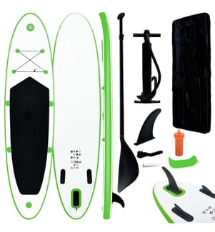 Aufblasbares Stand Up Paddle Board Set Grün und Weiss