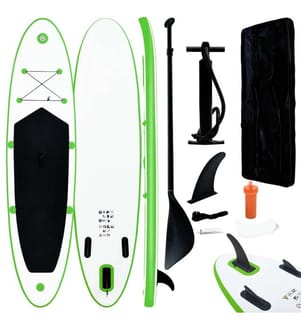 Aufblasbares Stand Up Paddle Board Set Grün und Weiss