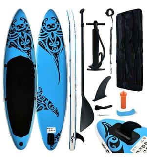 Aufblasbares Stand Up Paddle Board Set 305x76x15 cm Blau