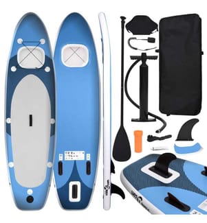 SUP-Board-Set Aufblasbar Marineblau 330x76x10 cm